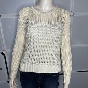 MICHAEL Michael Kors Open Knit High Low Sweater Cream Size P